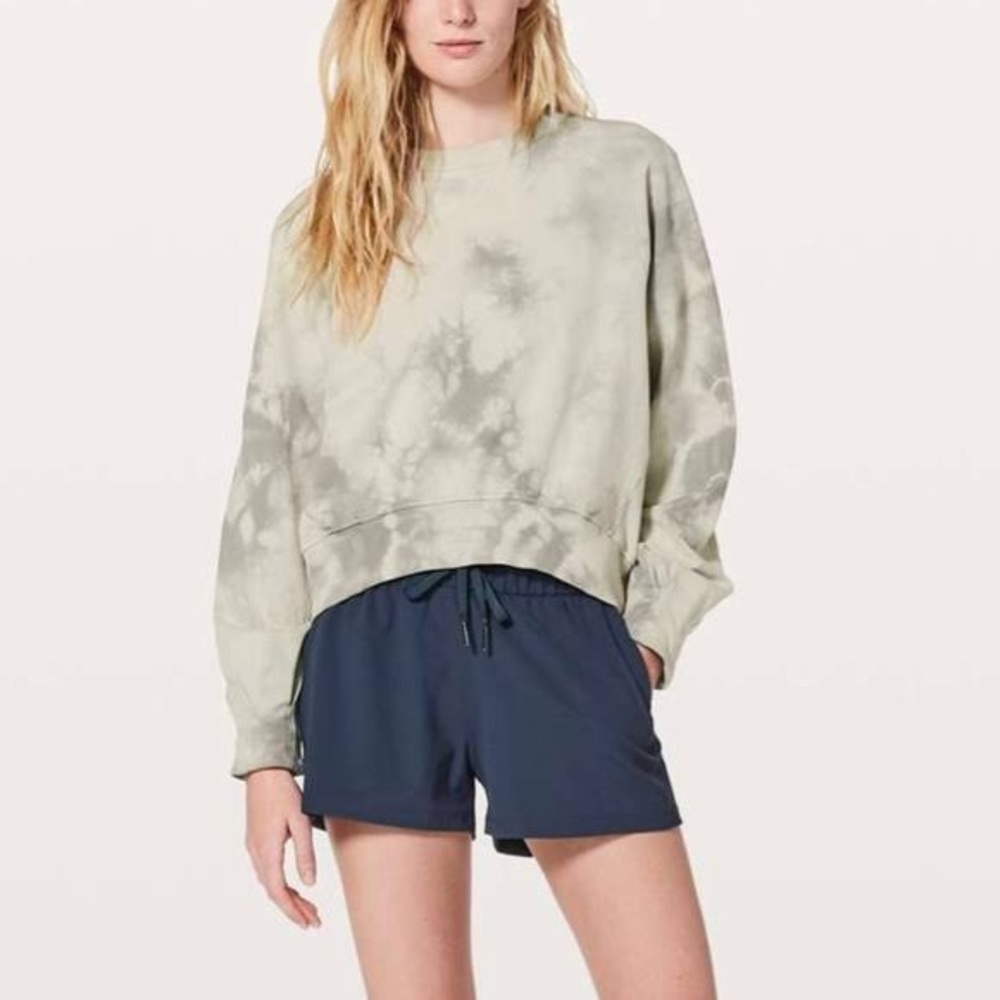 lululemon athletica Olive Tie-Dye Cropped Sweatshirt